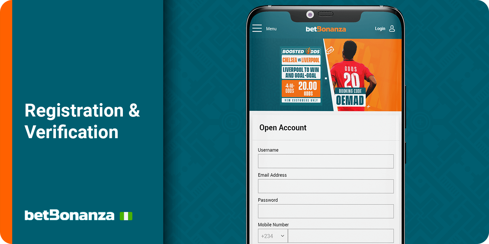 Betbonanza Nigeria Registration and Account Verification